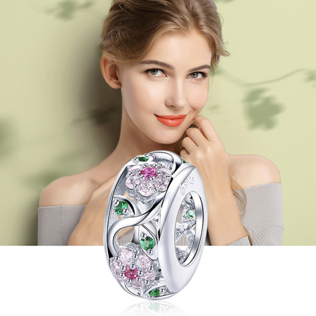 Charm Jardín Florido - Plata 925