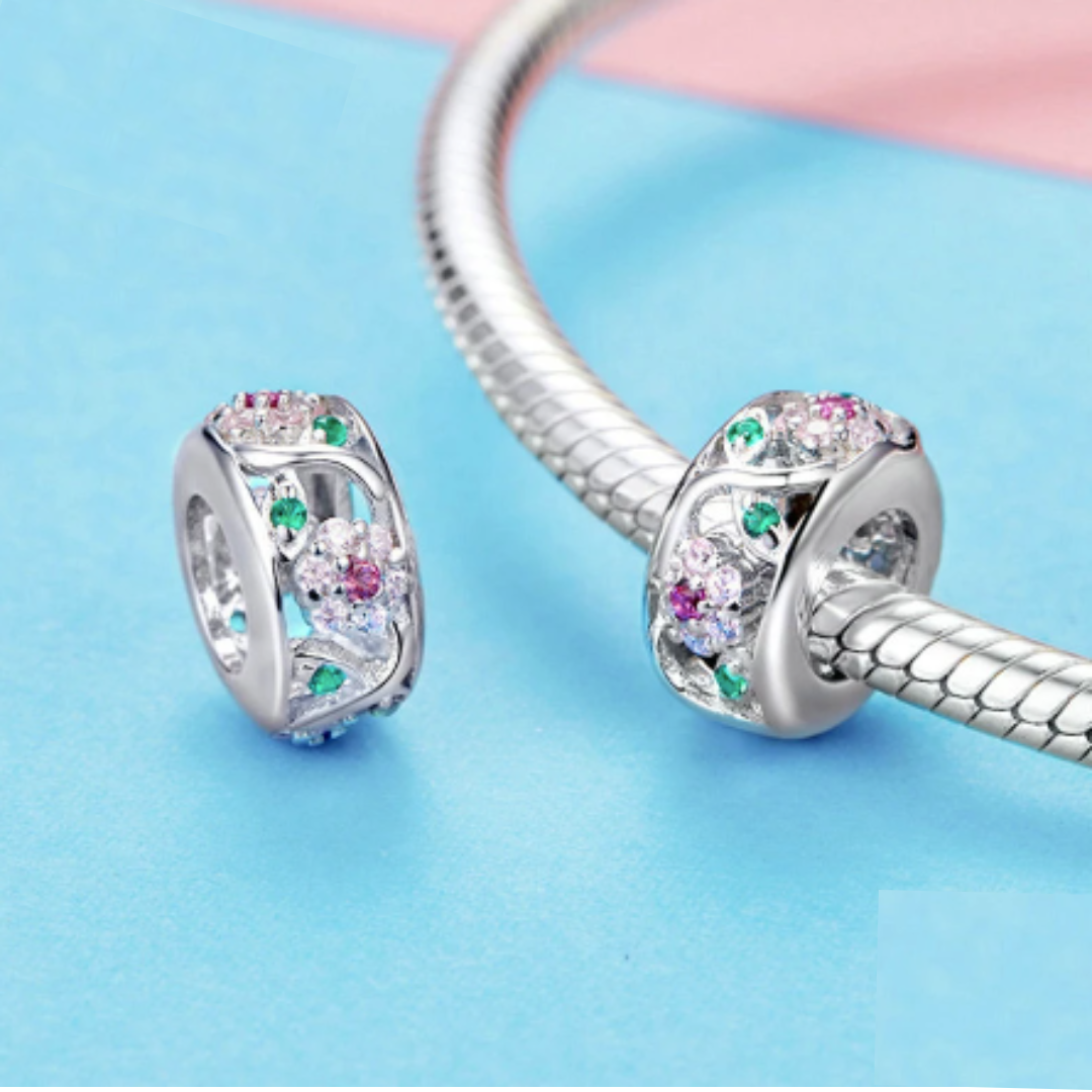 Charm Jardín Florido - Plata 925