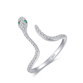 Anillo Serpiente Cravejado con Circonita en Plata
