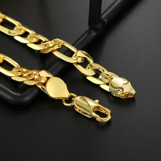 Pulsera de Eslabones Masculina Chapada en Oro de 18K