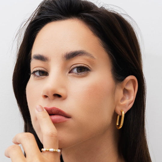 Pendientes de Asa Chapados en Oro de 18K