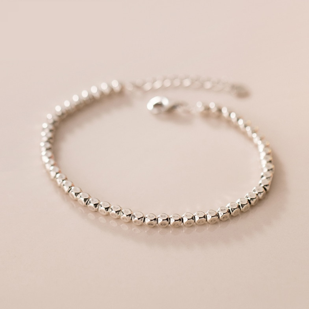 Pulsera Geométrica Ajustable de Plata